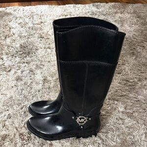 Michael Kors Shiny Black Riding Boots